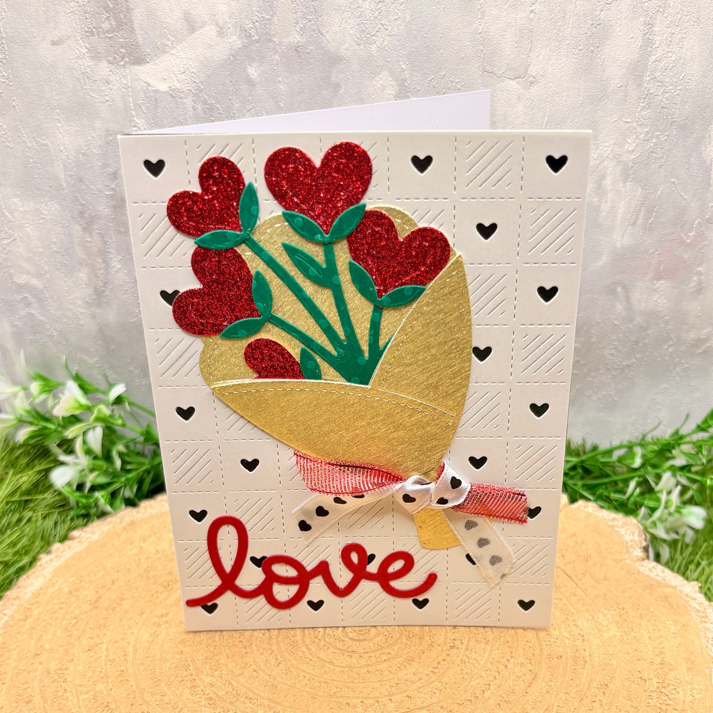 Rose Bunch Handmade Valentine's Day Card-1