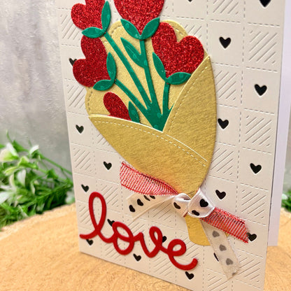 Rose Bunch Handmade Valentine's Day Card-2