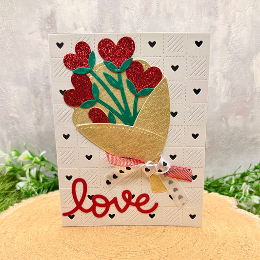 Rose Bunch Handmade Valentine's Day Card