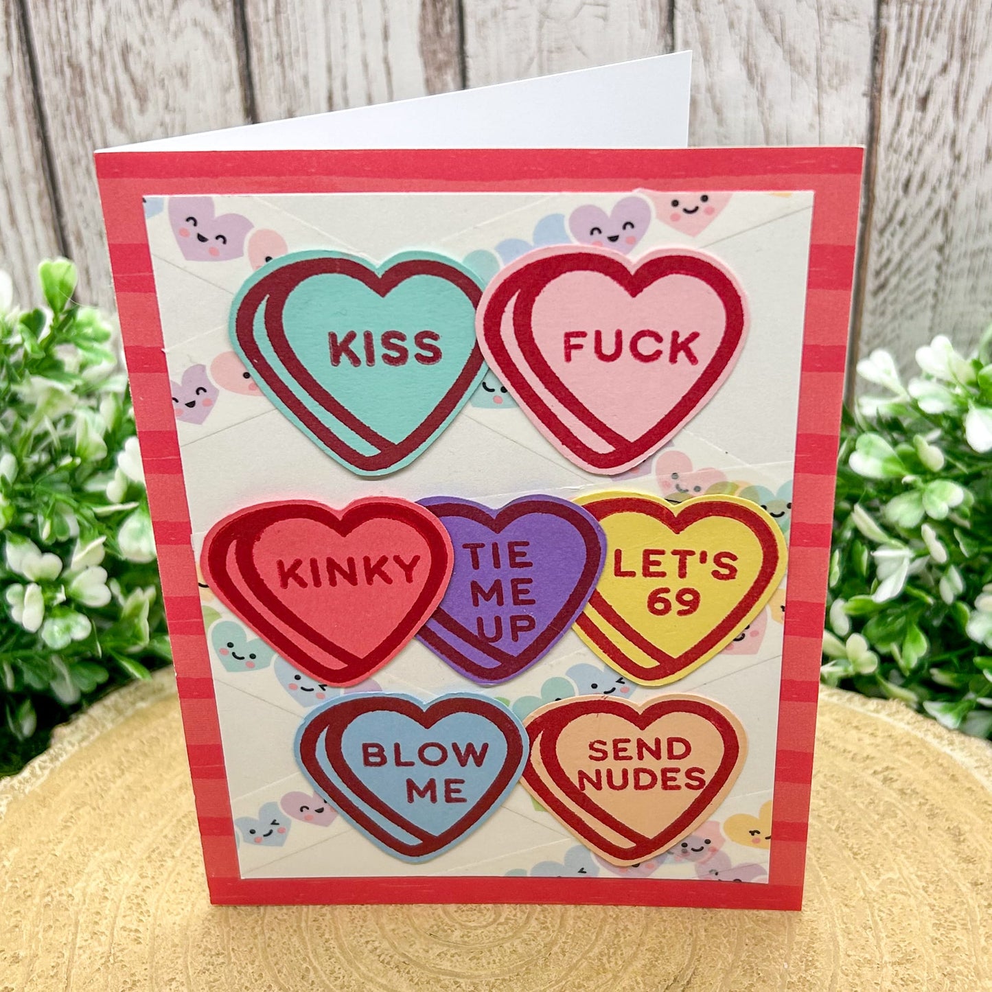 Rude Naughty Love Hearts Handmade Valentine's Day Card-1