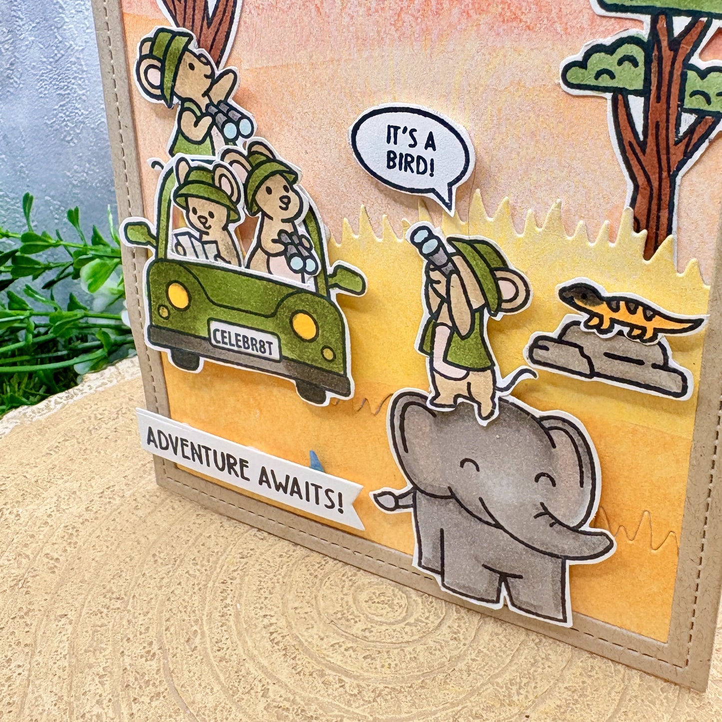 Safari Themed Animals Handmade Card-2