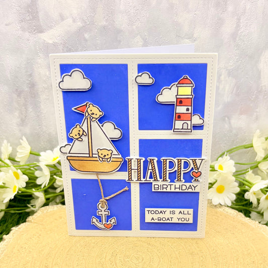 Sailing Boat Handmade Birthday Card-1