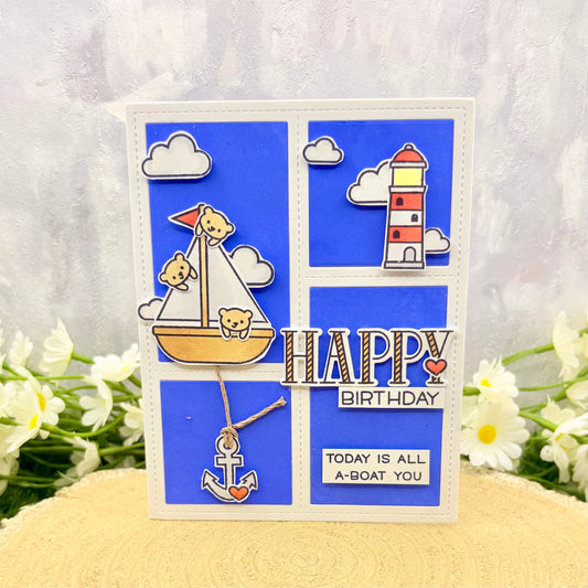 Sailing Boat Handmade Birthday Card