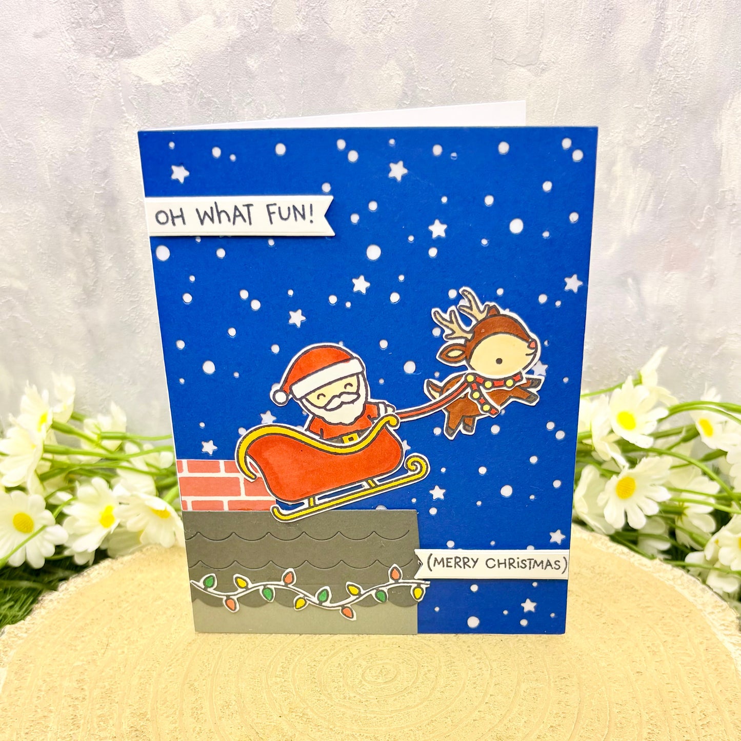 Santa Sleigh Handmade Christmas Card-1