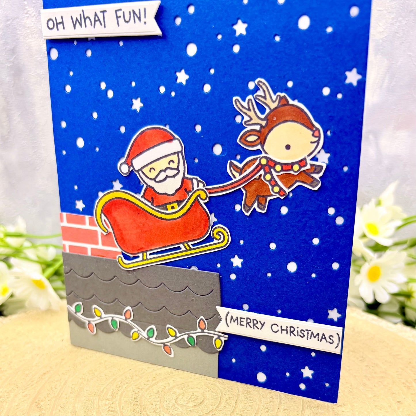 Santa Sleigh Handmade Christmas Card-2