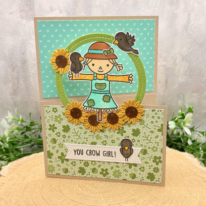 Scarecrow You Grow Girl Handmade Birthday Card