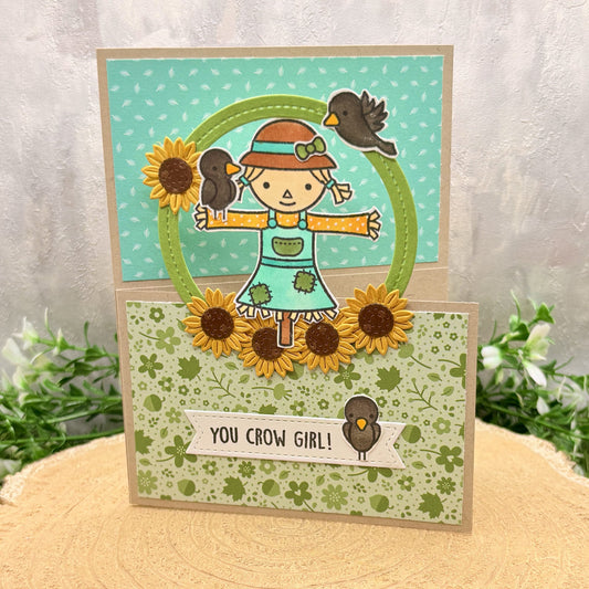 Scarecrow You Grow Girl Handmade Birthday Card