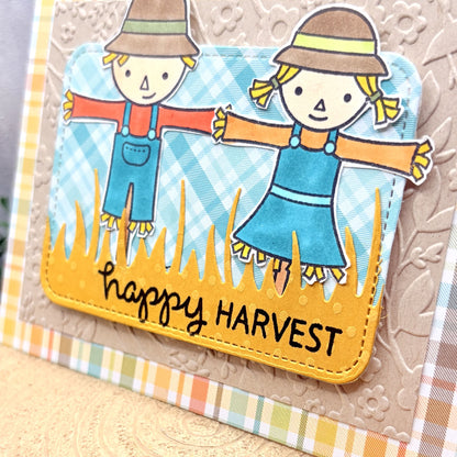 Scarecrows Happy Harvest Handmade Card-2