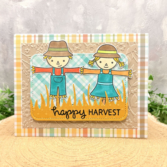 Scarecrows Happy Harvest Handmade Card