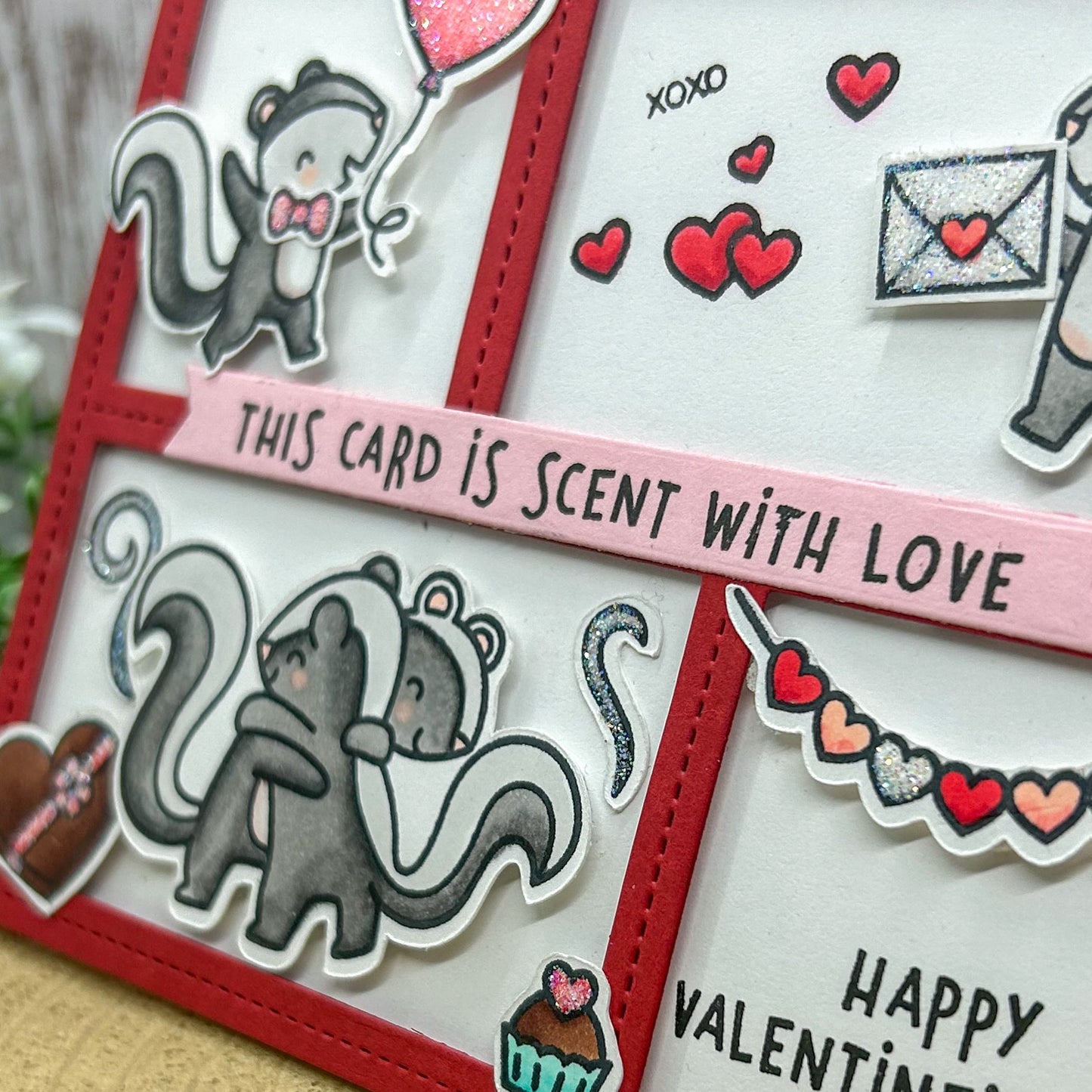 Scent With Love Skunks Handmade Valentine's Day Card