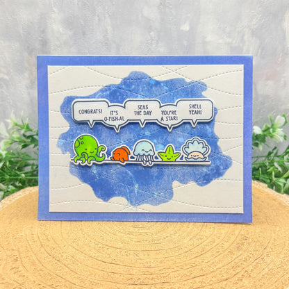 Sea Creatures Funny Puns Handmade Congratulations Card