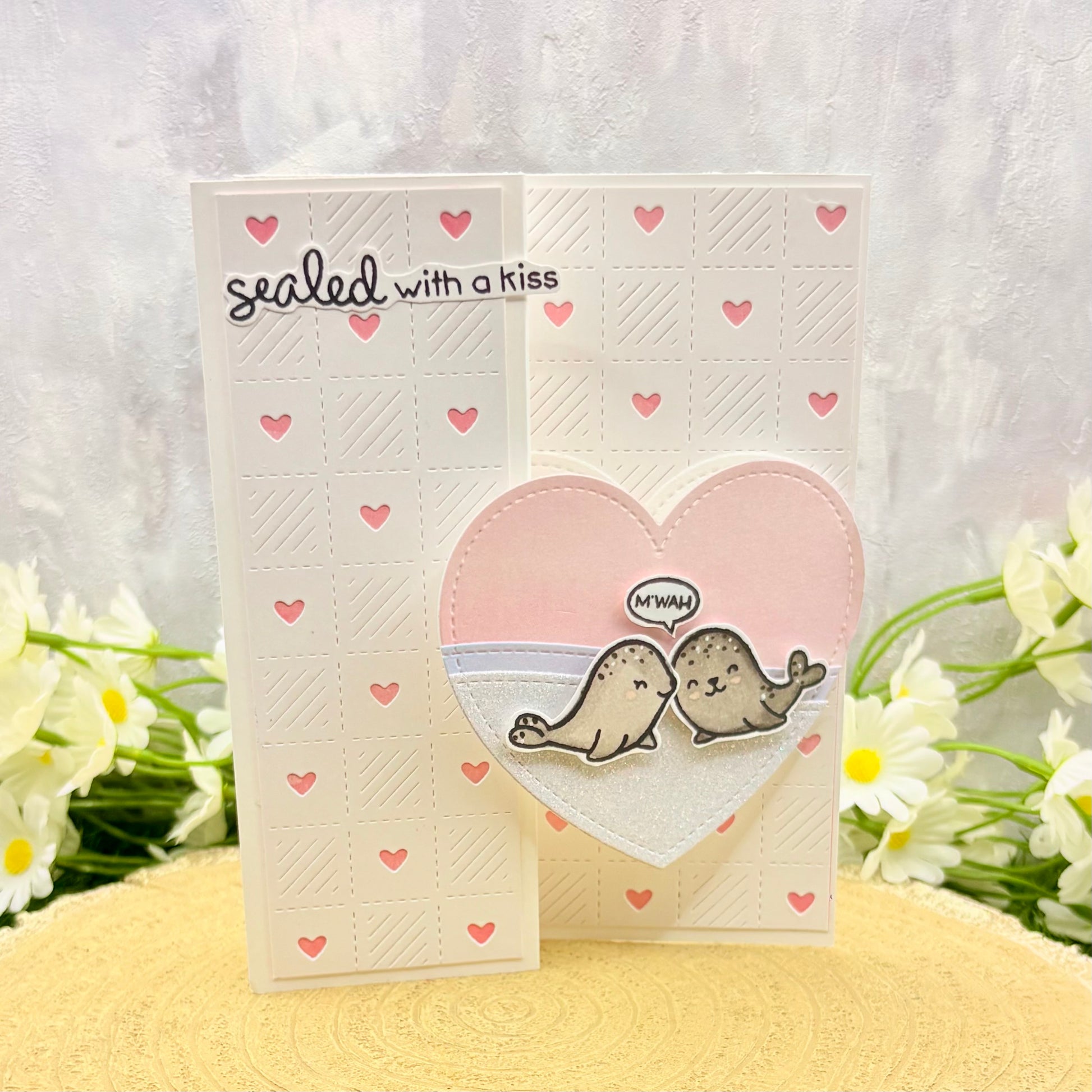 Sealed With A Kiss Love/Anniversary Handmade Card