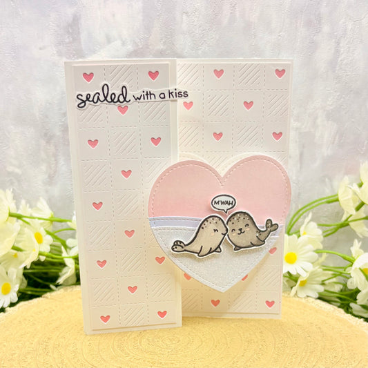Sealed With A Kiss Love/Anniversary Handmade Card
