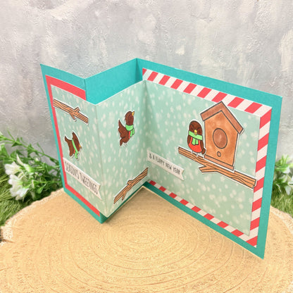 Seasons Tweetings Z Fold Handmade Christmas Card-2