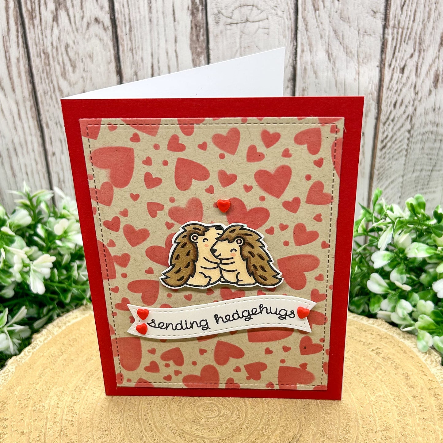 Sending Hedgehugs Handmade Valentine's Day Card