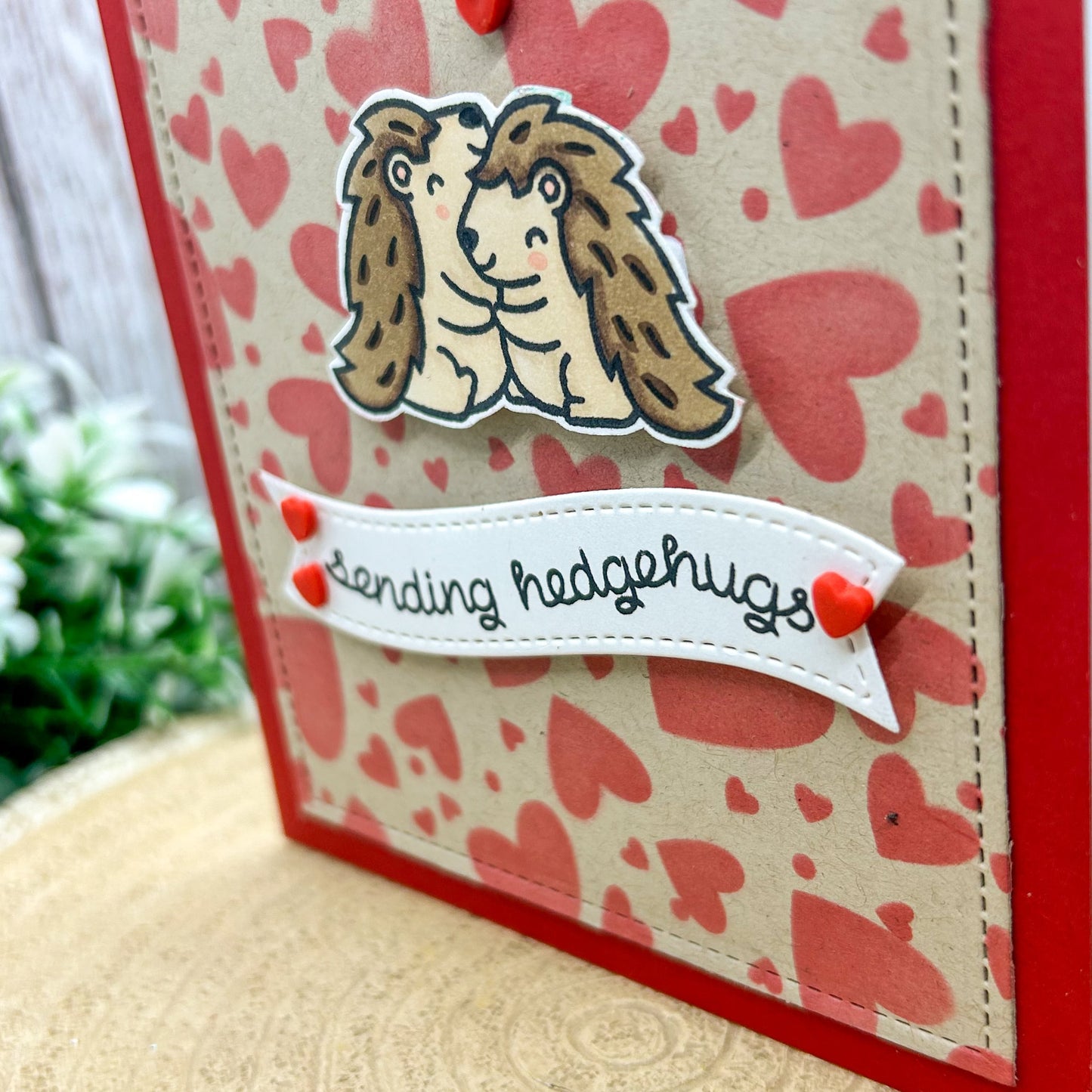 Sending Hedgehugs Handmade Valentine's Day Card
