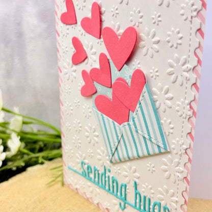 Sending Hugs Heart Filled Envelope Handmade Card-2