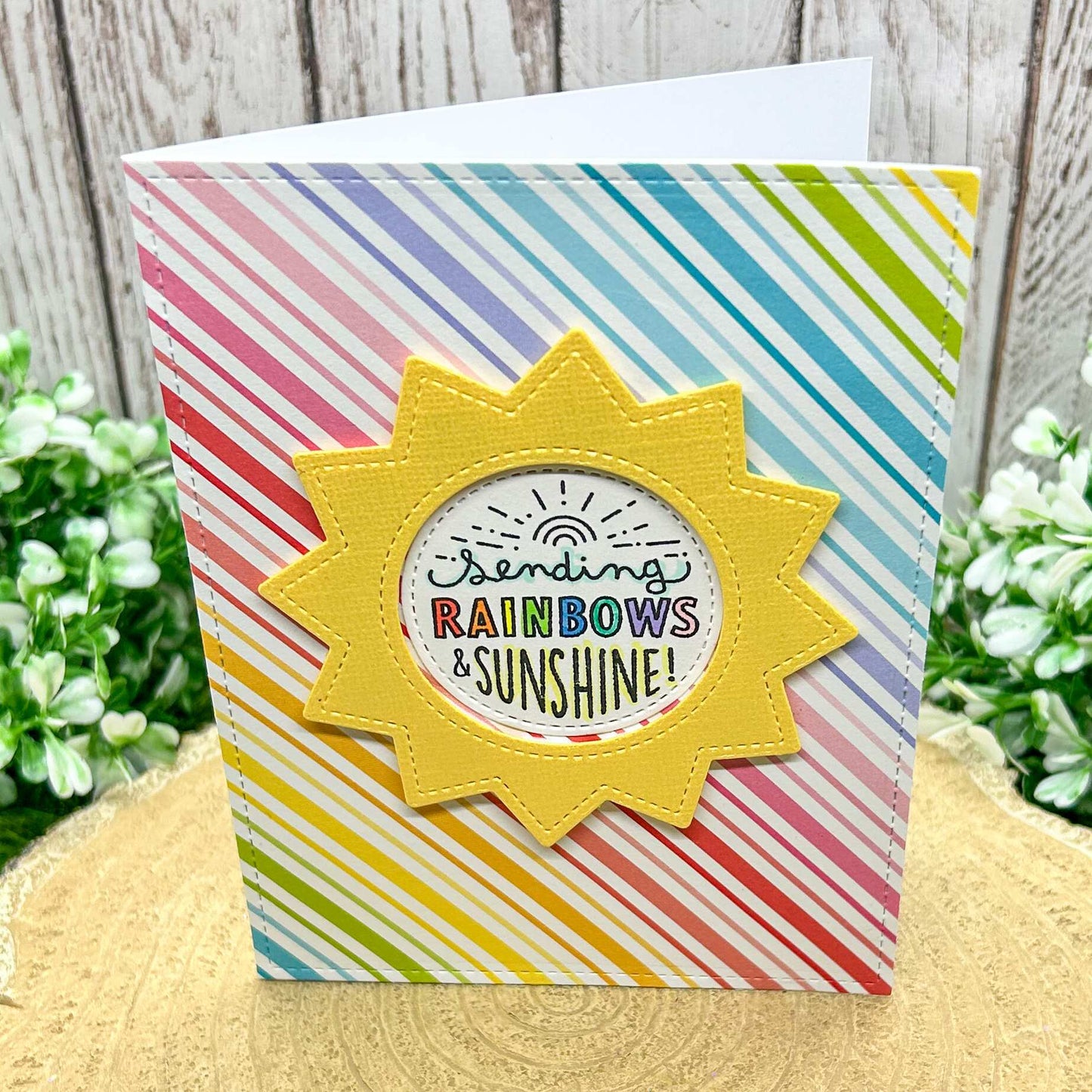 Sending Rainbows & Sunshine Handmade Card-1