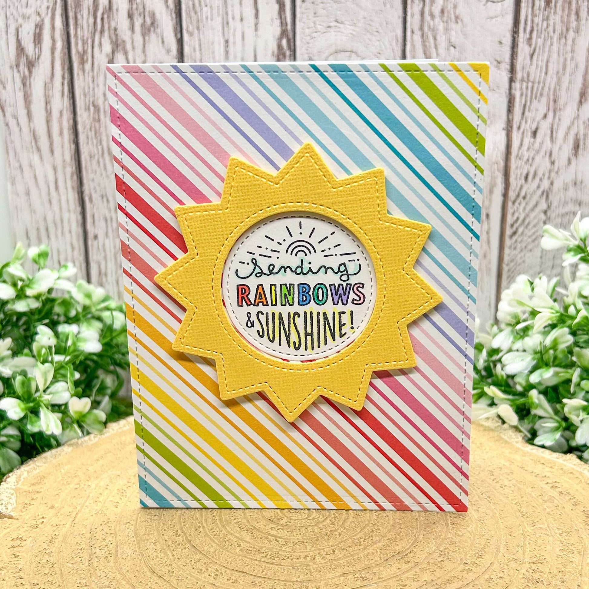 Sending Rainbows & Sunshine Handmade Card