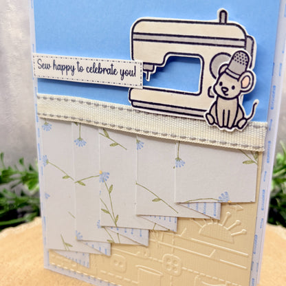 Sewing Mice Handmade Birthday Card-2