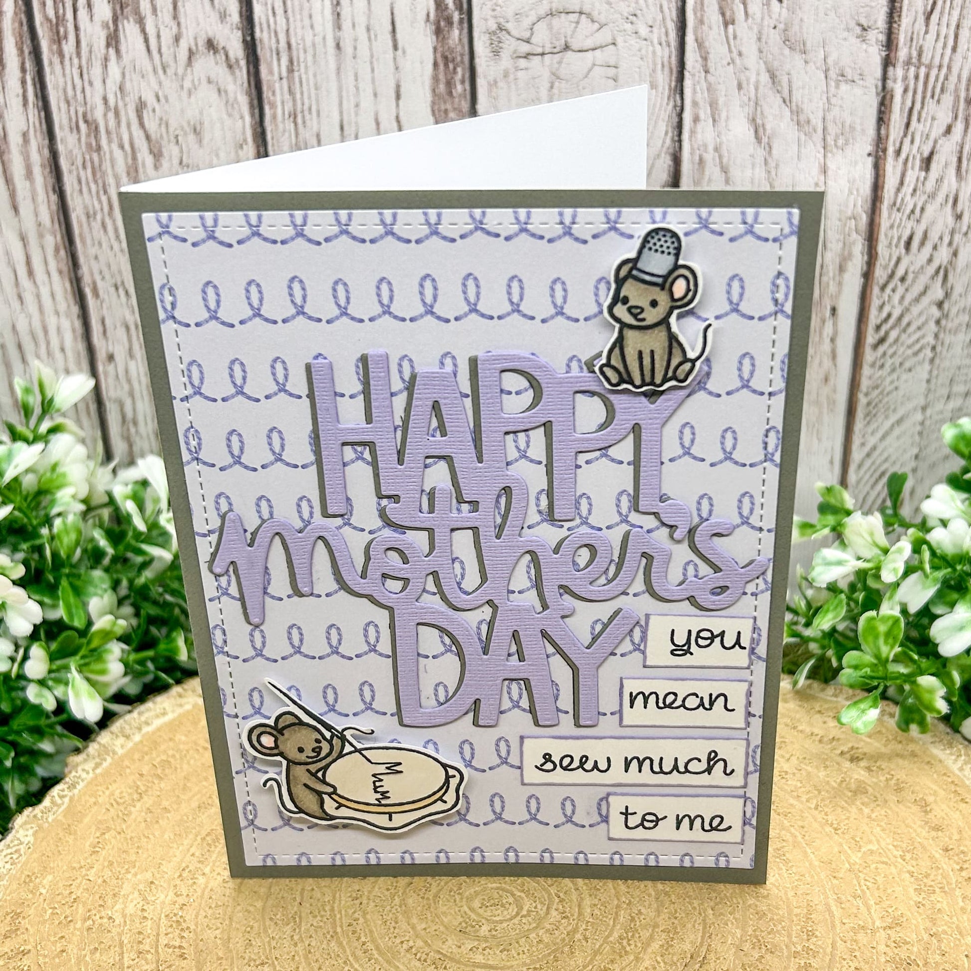 Sewing Mice Handmade Mother's Day Card-1