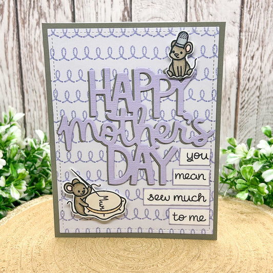 Sewing Mice Handmade Mother's Day Card