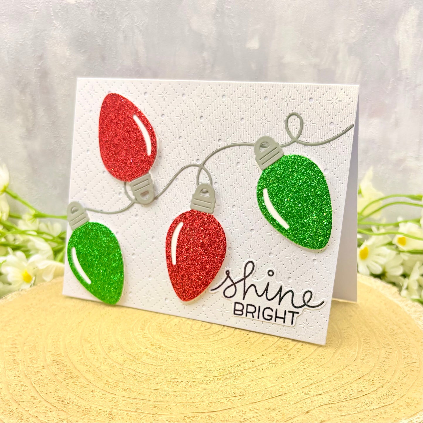 Shine Bright Lights Handmade Christmas Card-1