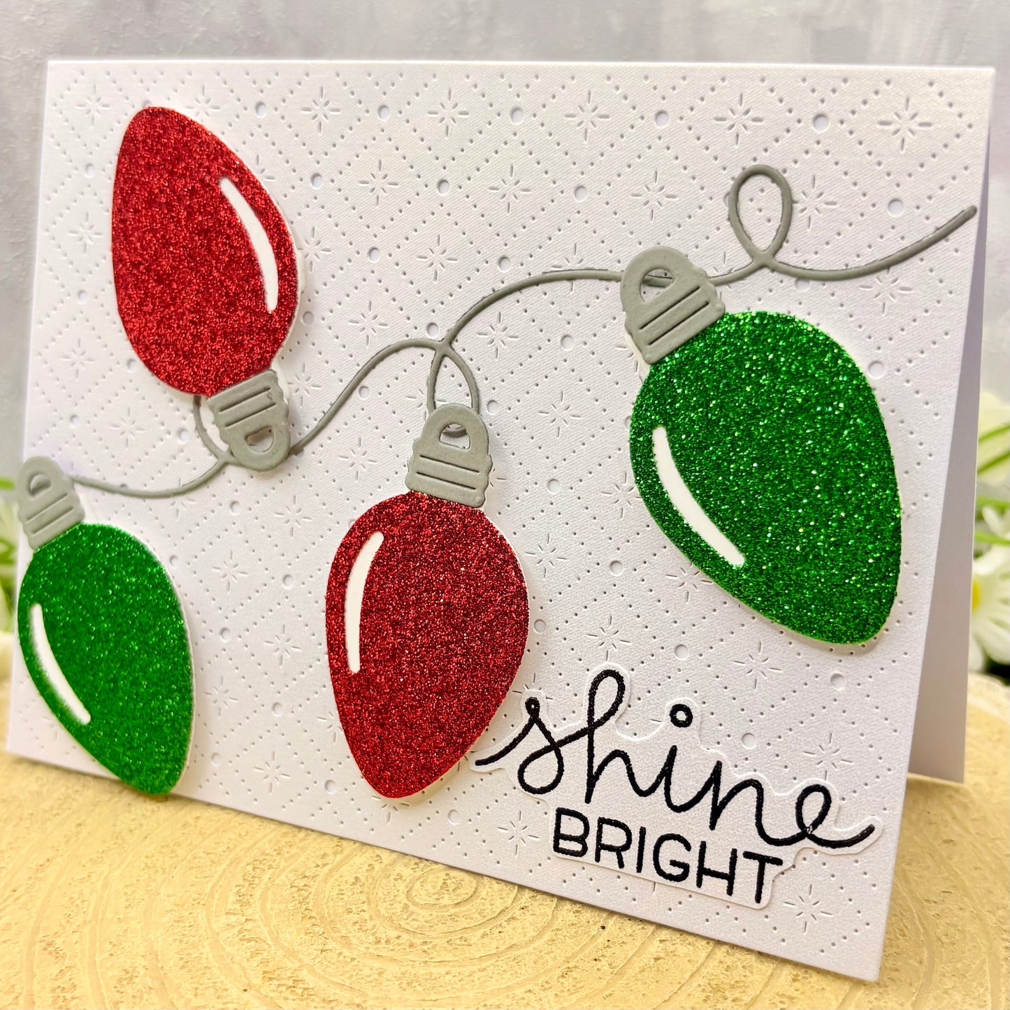 Shine Bright Lights Handmade Christmas Card-2
