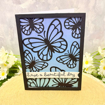 Silhouette Butterflies Have A Beautiful Day Handmade Birthday Card-1