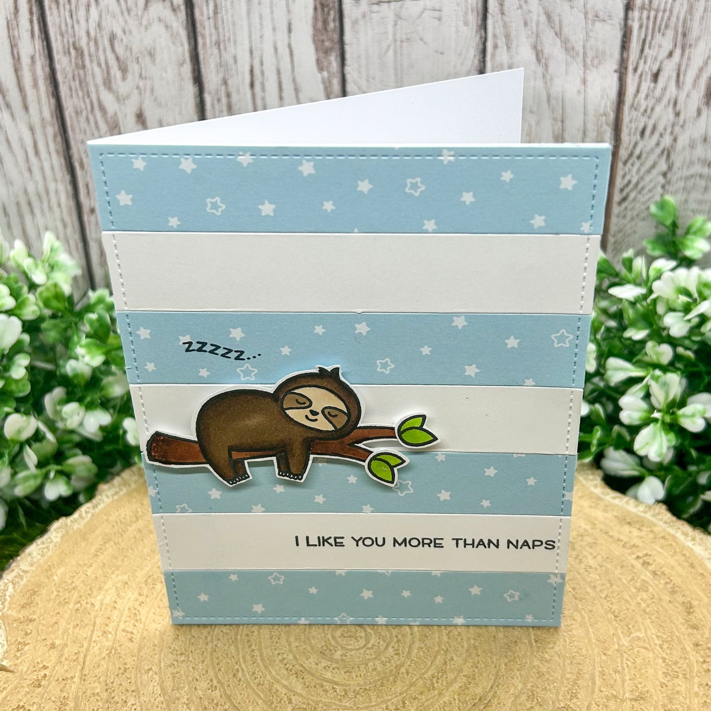 Sleeping Sloth Handmade Card-1