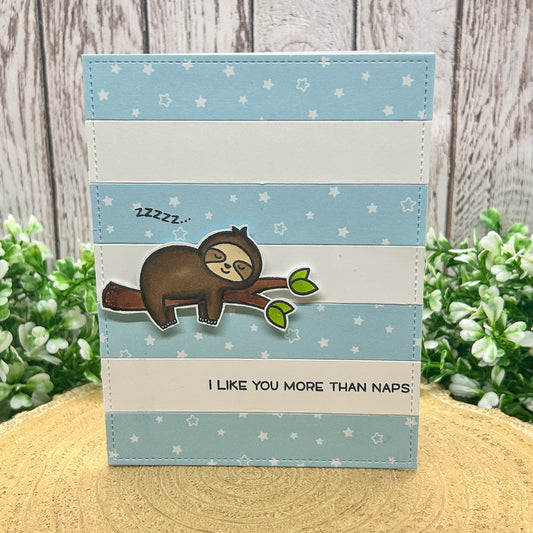 Sleeping Sloth Handmade Card