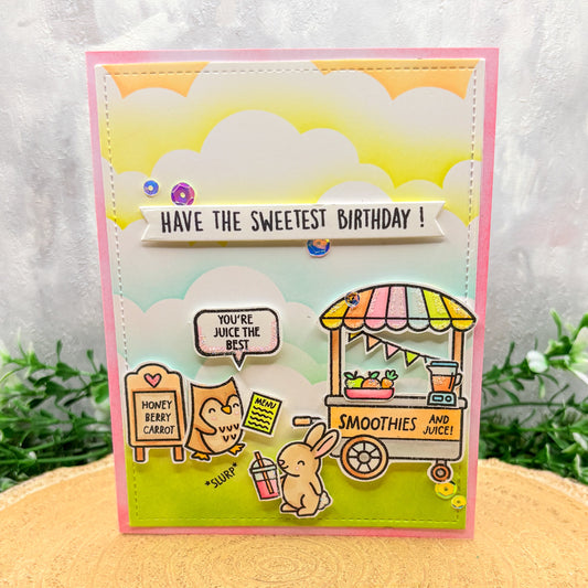 Smoothie Funny Pun Animals Handmade Birthday Card
