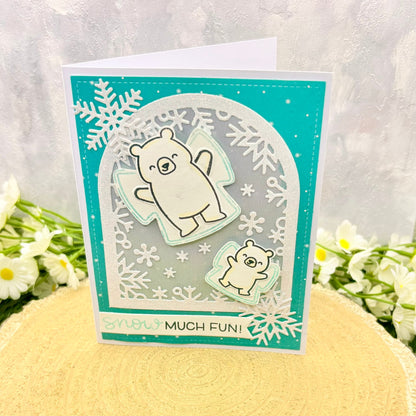Snow Angel Bears Handmade Christmas Card-1