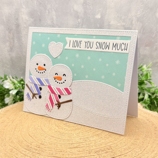 Snowman Couple Handmade Christmas Card-1