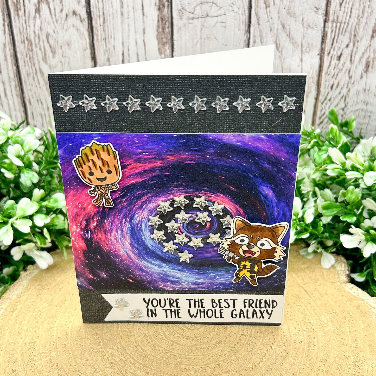 Space Guardians Best Friend Character Themed Handmade Card-1