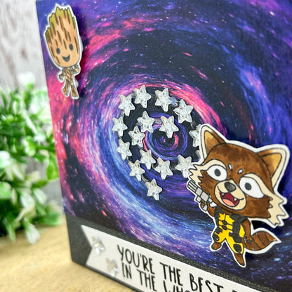 Space Guardians Best Friend Character Themed Handmade Card-2