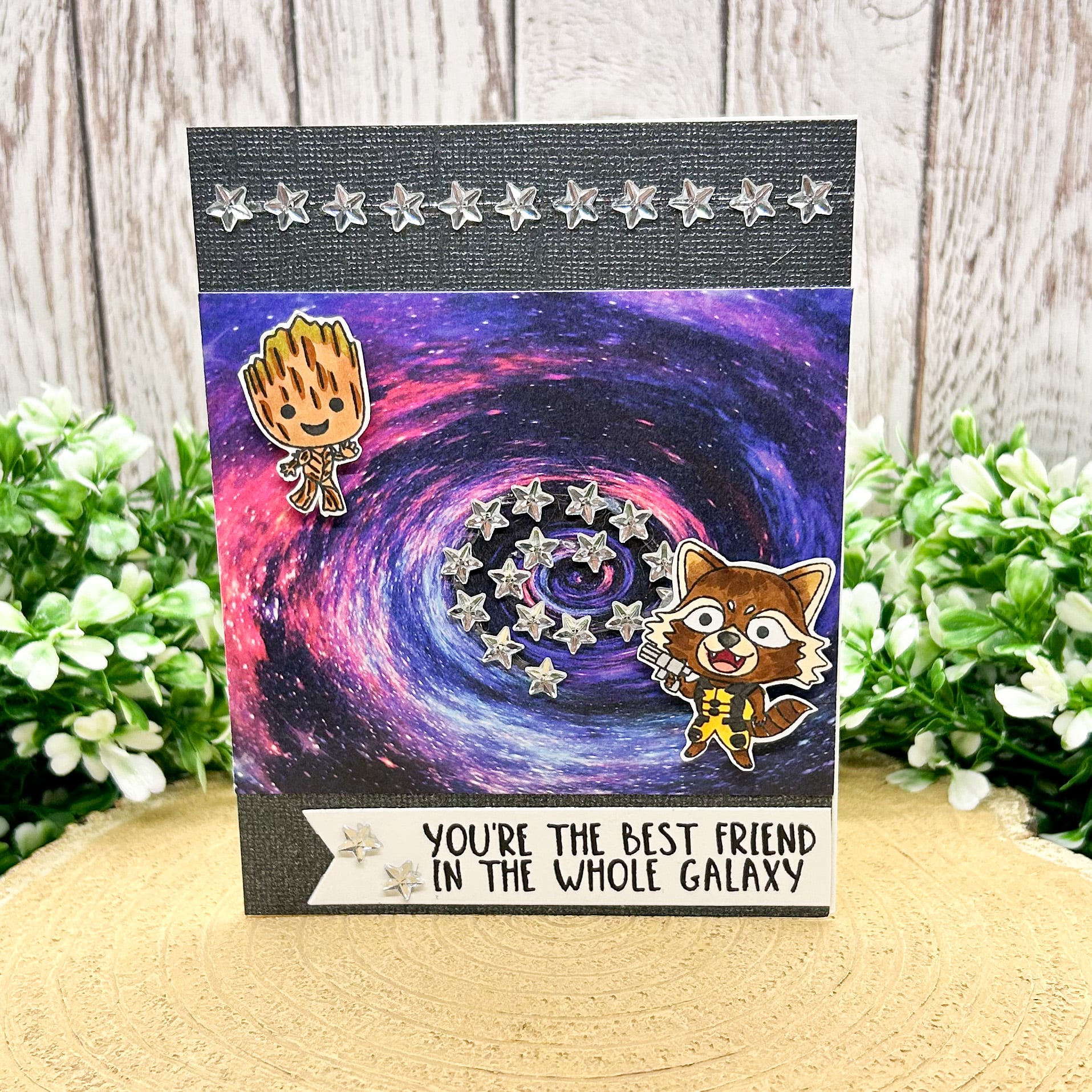 Space Guardians Best Friend Character Themed Handmade Card