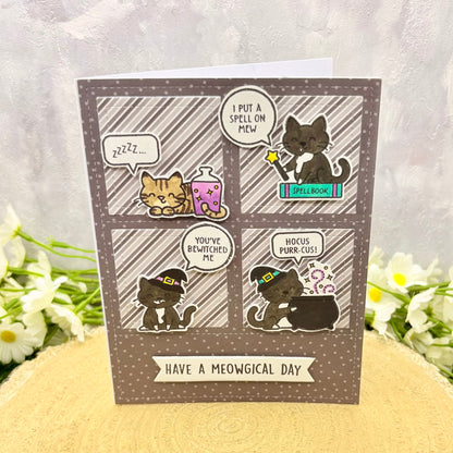 Spells & Potions Cats Handmade Birthday Card-1
