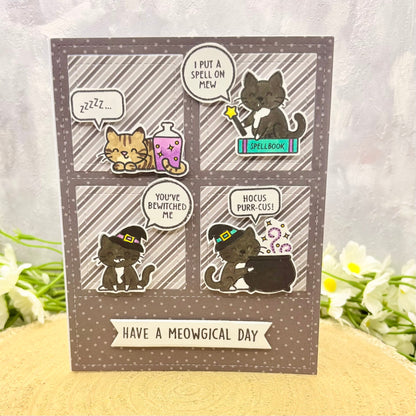 Spells & Potions Cats Handmade Birthday Card