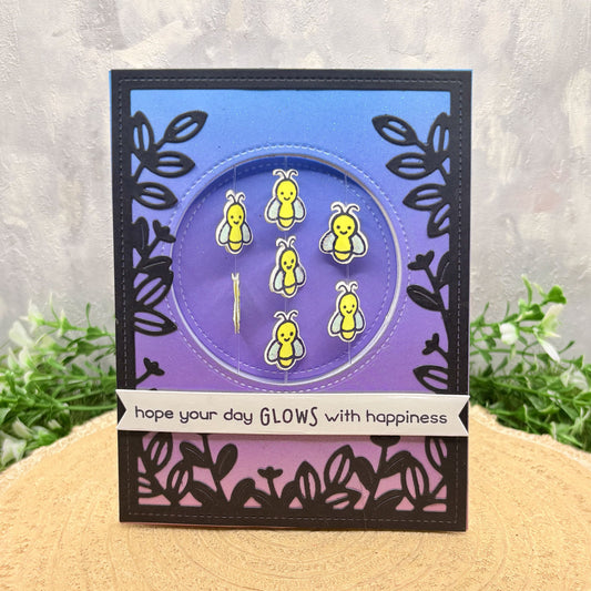 Spinning Fireflies Handmade Birthday Card