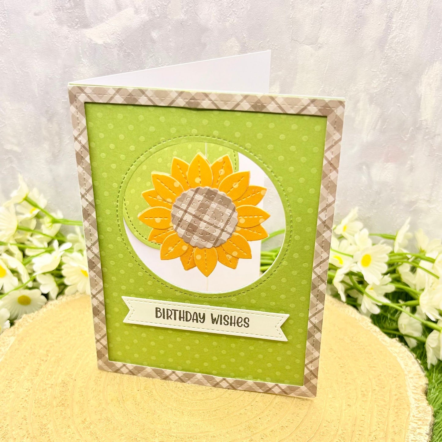 Spinning Sunflower Handmade Birthday Card-1