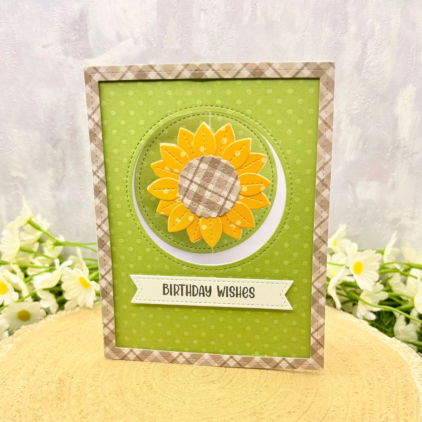Spinning Sunflower Handmade Birthday Card