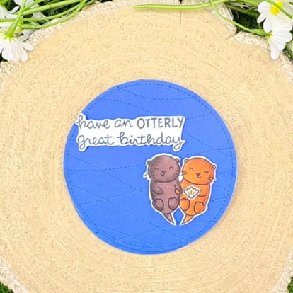 Standing Easel Otterly Great Birthday Handmade Card-2