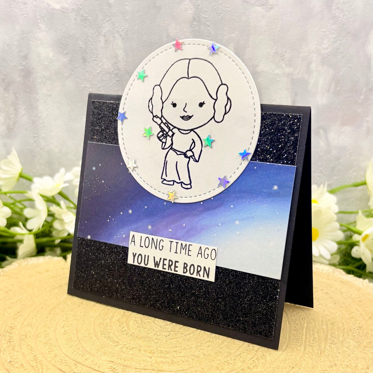 Star Leia Handmade Character Birthday Card