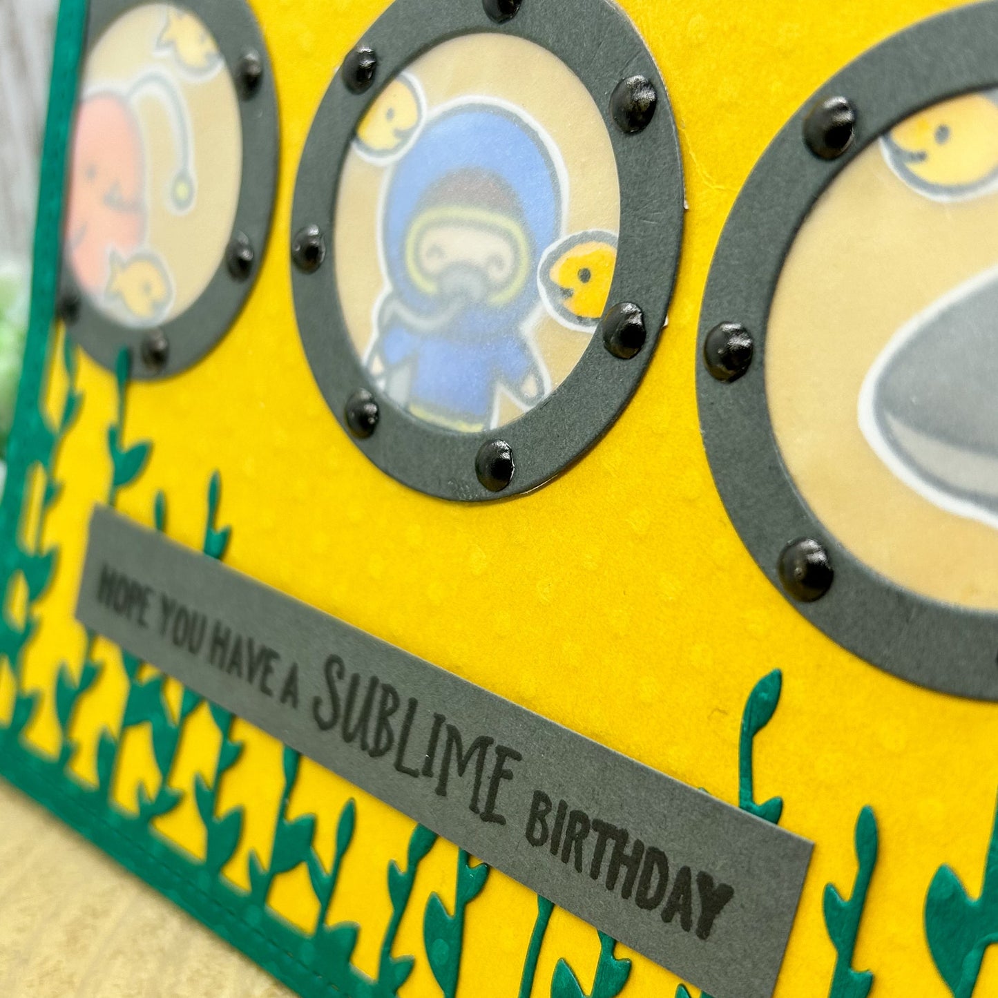 Submarine Themed Cute Handmade Birthday Card-2