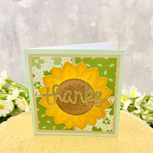 Sunflower Handmade Thank You Card (Pack of 3)-1