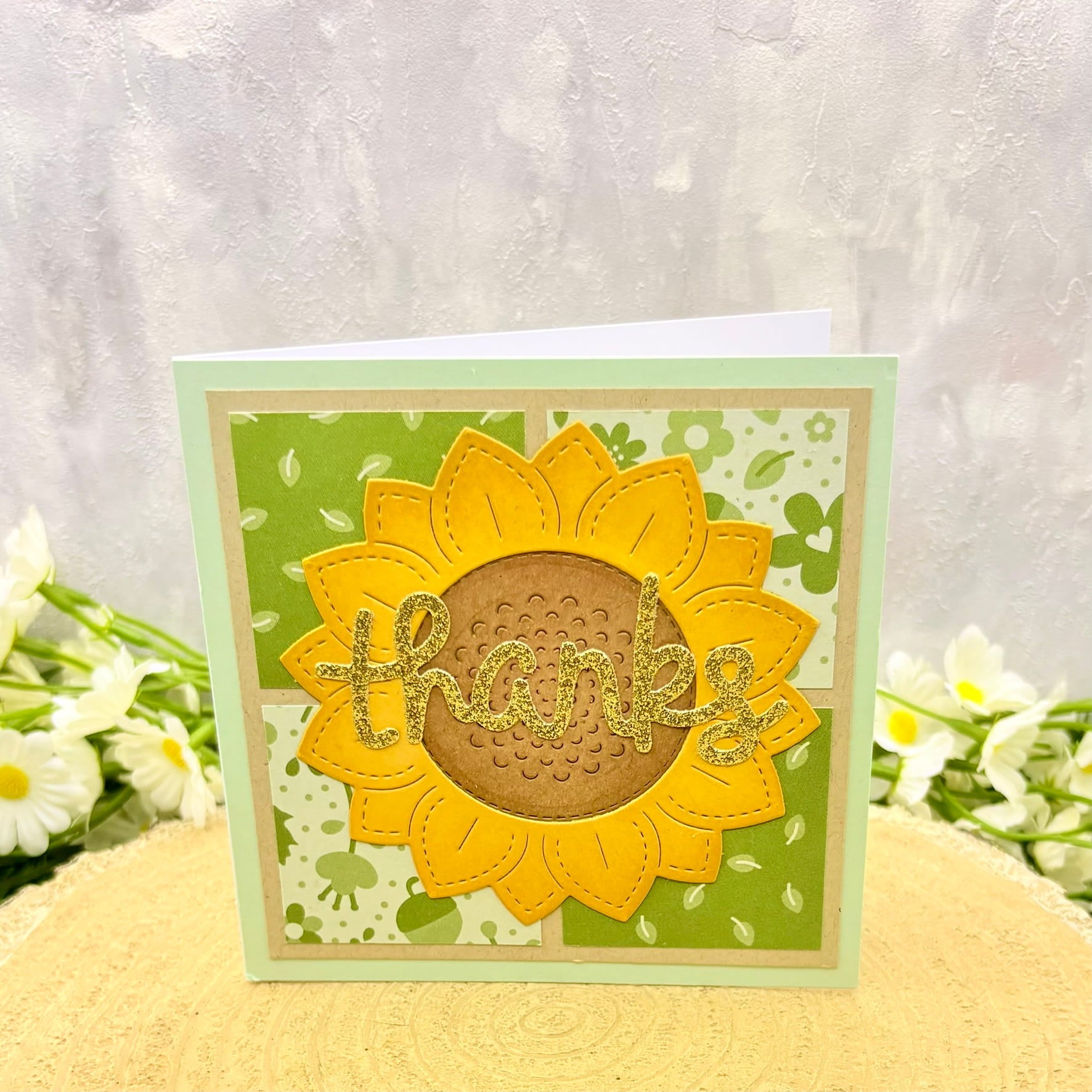 Sunflower Handmade Thank You Card (Pack of 3)-2