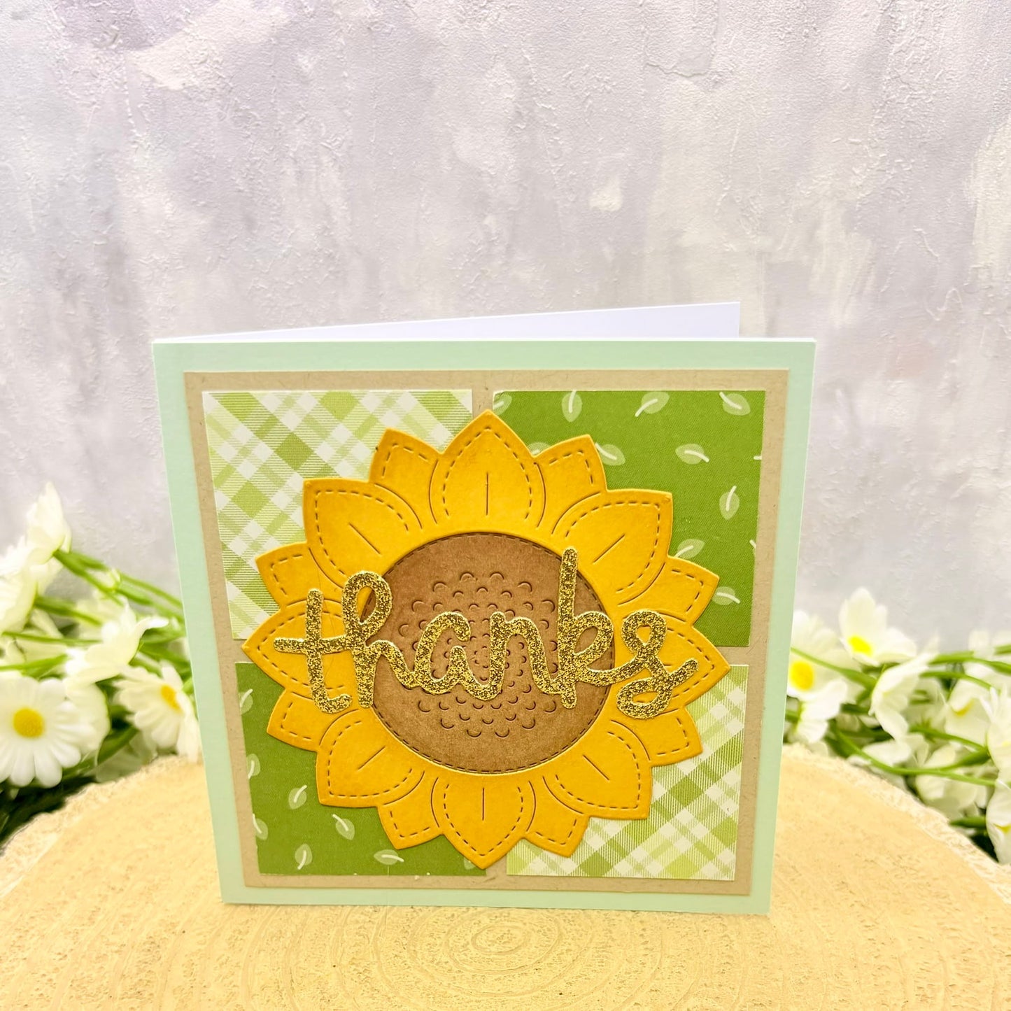 Sunflower Handmade Thank You Card (Pack of 3)-3