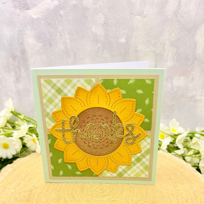Sunflower Handmade Thank You Card (Pack of 3)-3