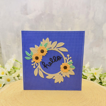 Sunflower Wreath 'Hello' Handmade Card